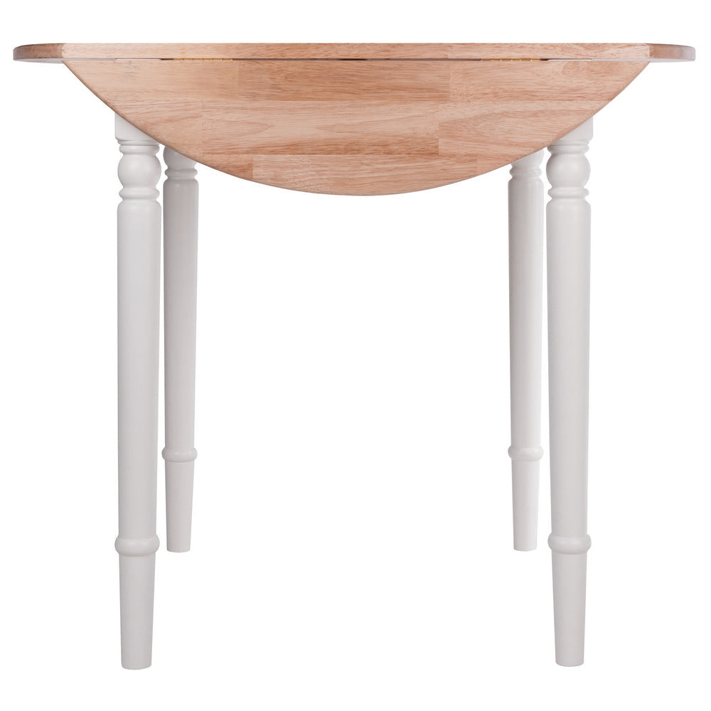 Sorella Round Double Drop Leaf Dining Table Natural and White WIN-53036