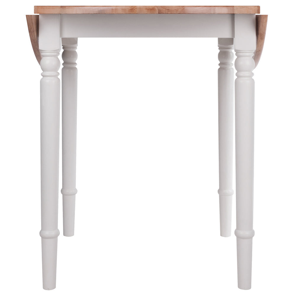 Sorella Round Double Drop Leaf Dining Table Natural and White WIN-53036
