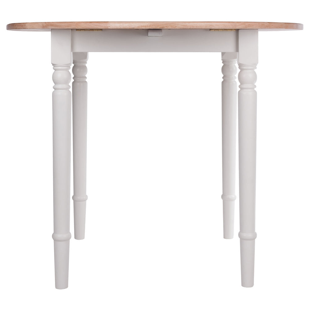 Sorella Round Double Drop Leaf Dining Table Natural and White WIN-53036