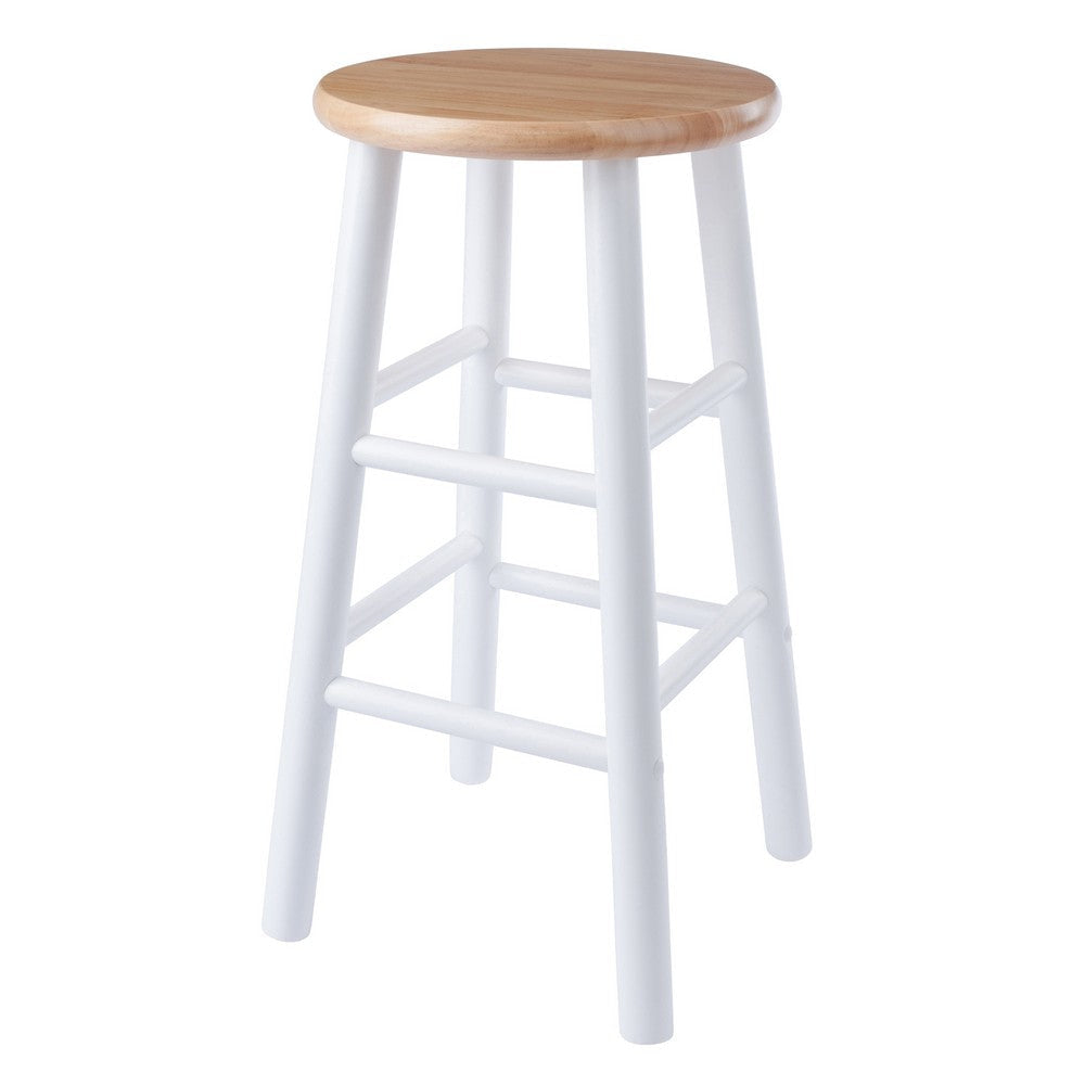 Huxton 2-Pc Counter Stool Set Natural and White WIN-53224