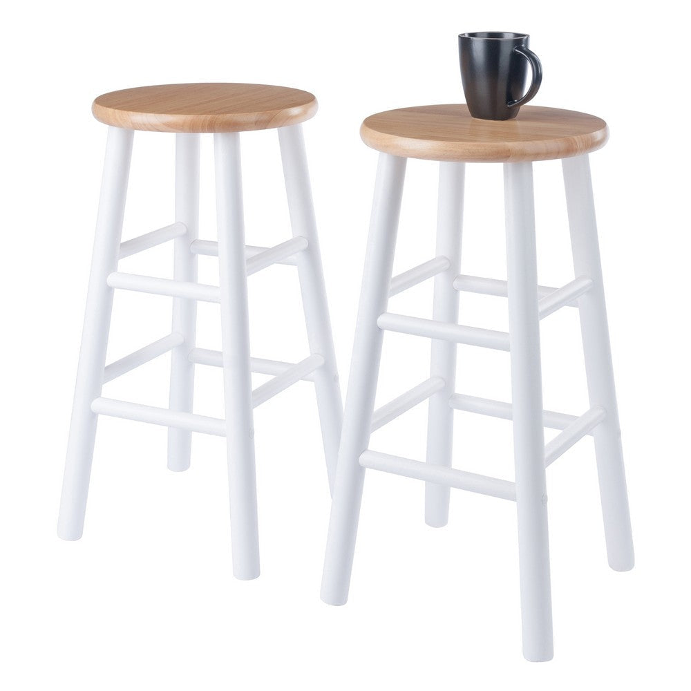 Huxton 2-Pc Counter Stool Set Natural and White WIN-53224