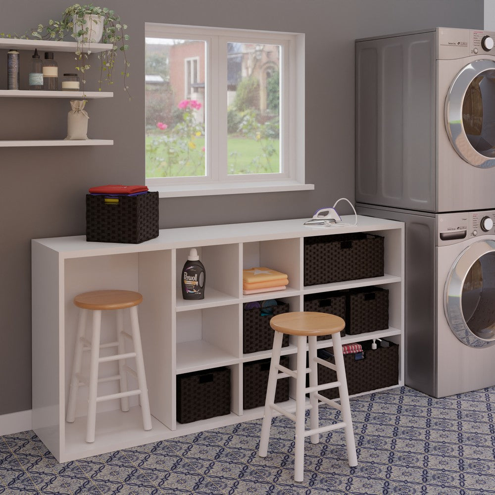 Huxton 2-Pc Counter Stool Set Natural and White WIN-53224