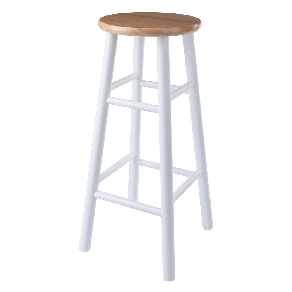 Huxton 2-Pc Bar Stool Set Natural and White WIN-53230