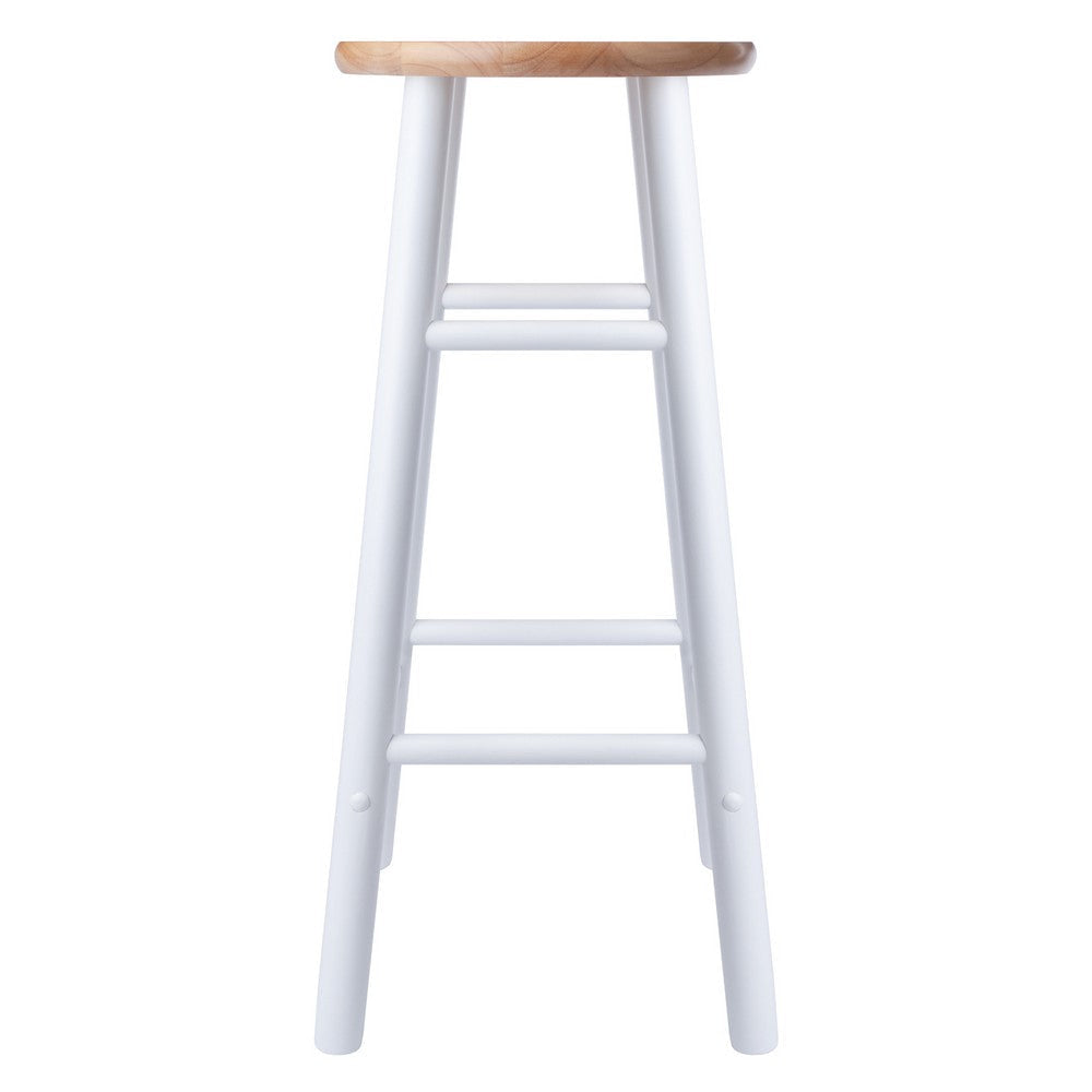 Huxton 2-Pc Bar Stool Set Natural and White WIN-53230