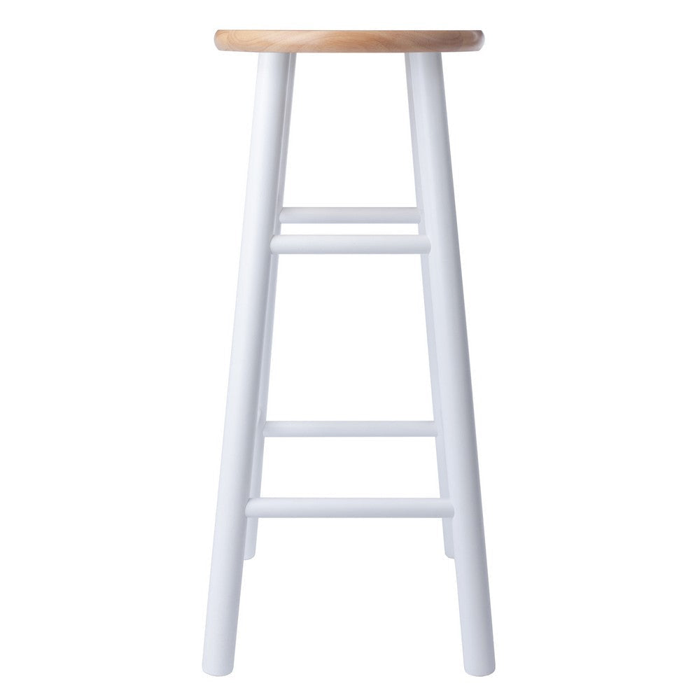 Huxton 2-Pc Bar Stool Set Natural and White WIN-53230