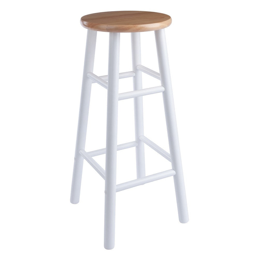Huxton 2-Pc Bar Stool Set Natural and White WIN-53230