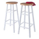 Huxton 2-Pc Bar Stool Set Natural and White WIN-53230