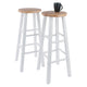 Element 2-Pc Bar Stool Set Natural and White WIN-53270