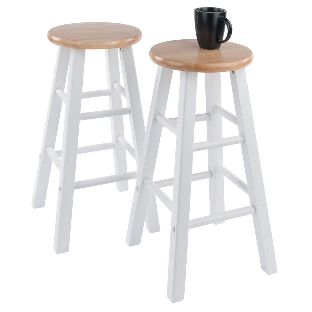 Element 2-Pc Counter Stool Set Natural and White WIN-53274