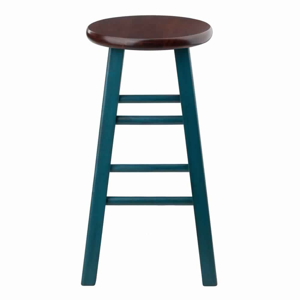 Ivy Counter Stool Rustic Teal and Walnut WIN-62224
