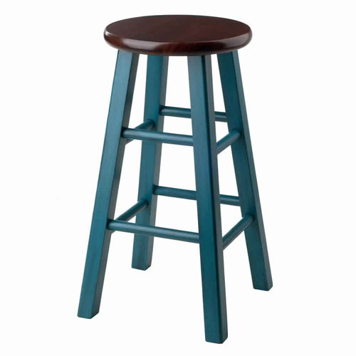 Ivy Counter Stool, Rustic Teal and Walnut