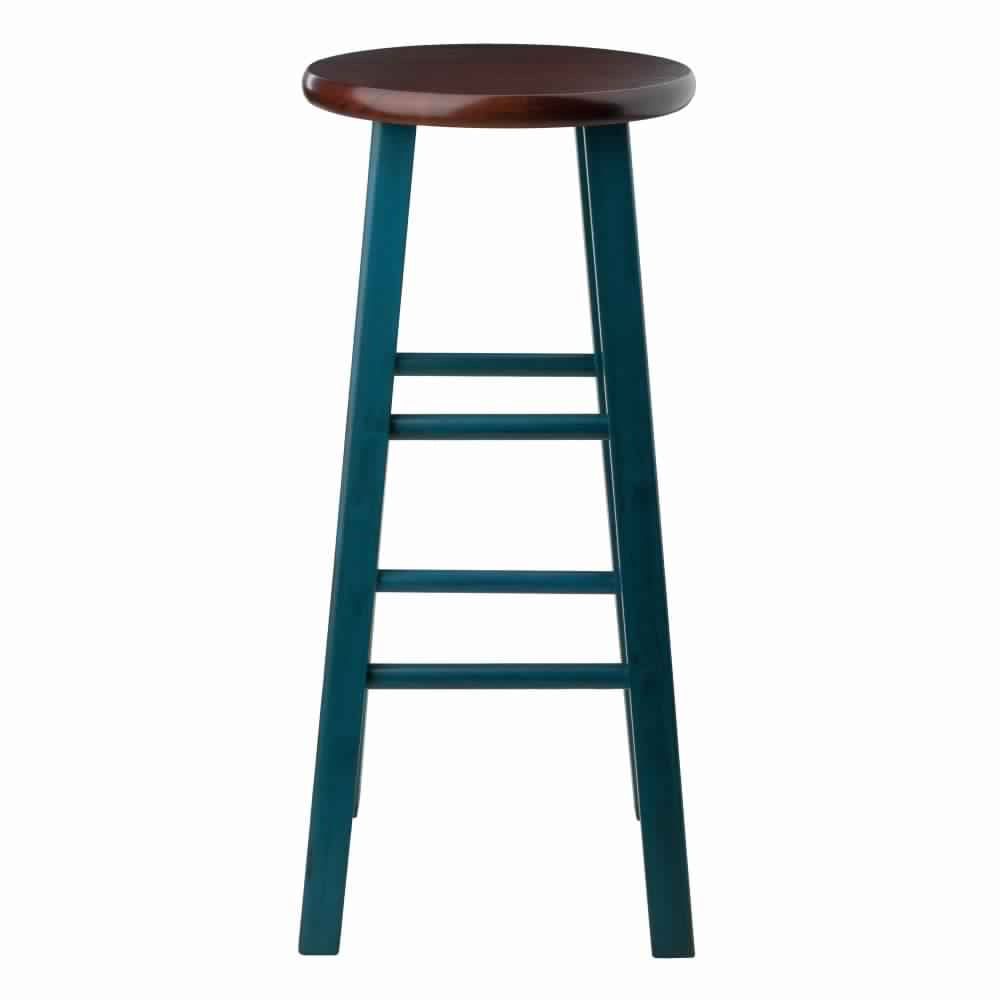 Ivy Bar Stool Rustic Teal and Walnut WIN-62230