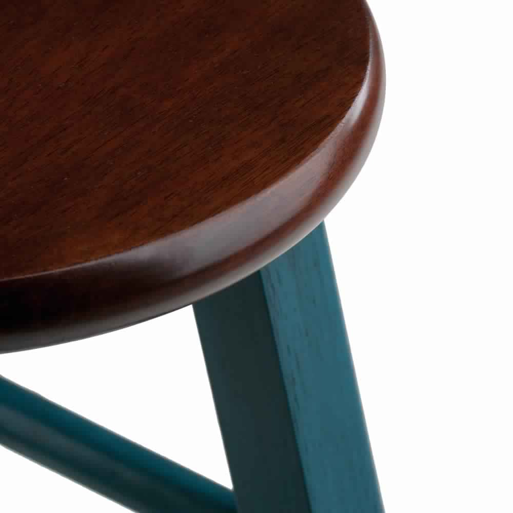 Ivy Bar Stool Rustic Teal and Walnut WIN-62230