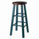 Ivy Bar Stool, Rustic Teal and Walnut