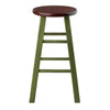 Ivy Counter Stool Rustic Green and Walnut WIN-64224