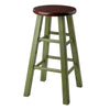 Ivy Counter Stool, Rustic Green and Walnut