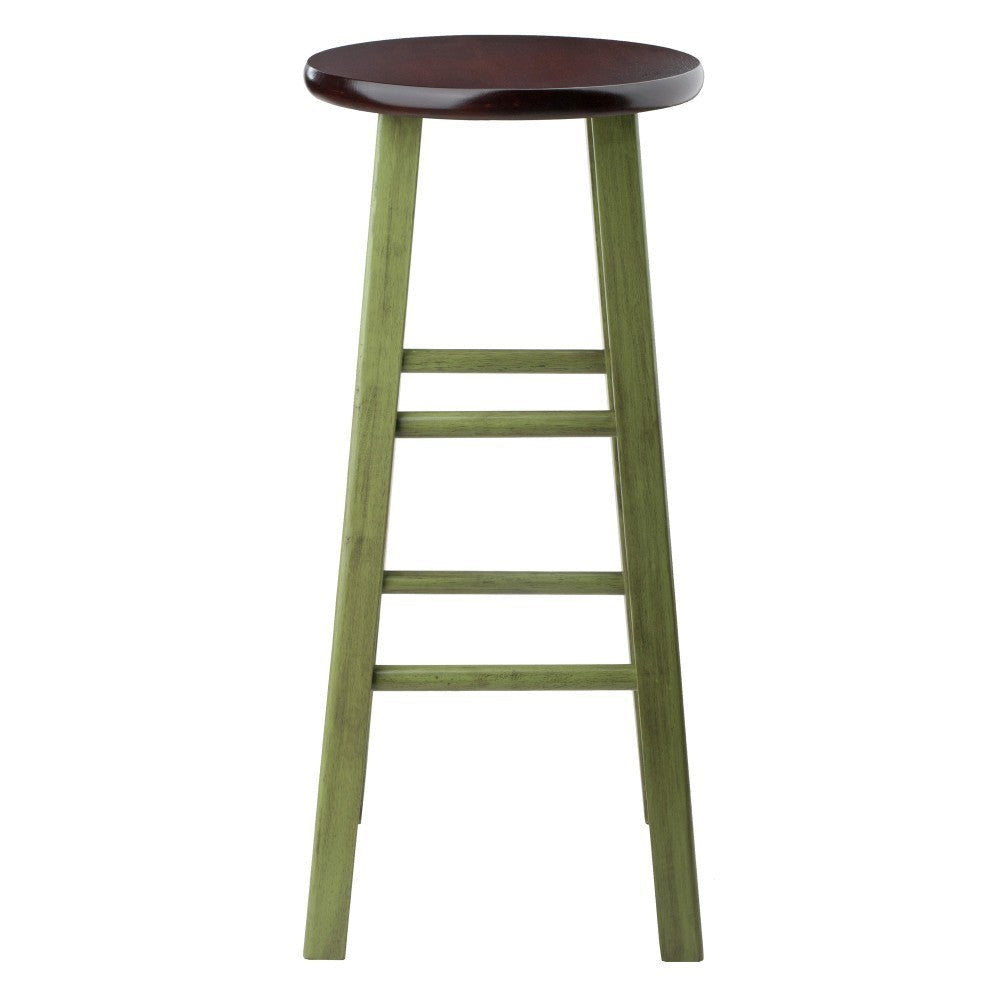 Ivy Bar Stool Rustic Green and Walnut WIN-64230
