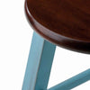 Ivy Counter Stool Rustic Light Blue and Walnut WIN-65224