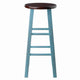 Ivy Bar Stool Rustic Light Blue and Walnut WIN-65230
