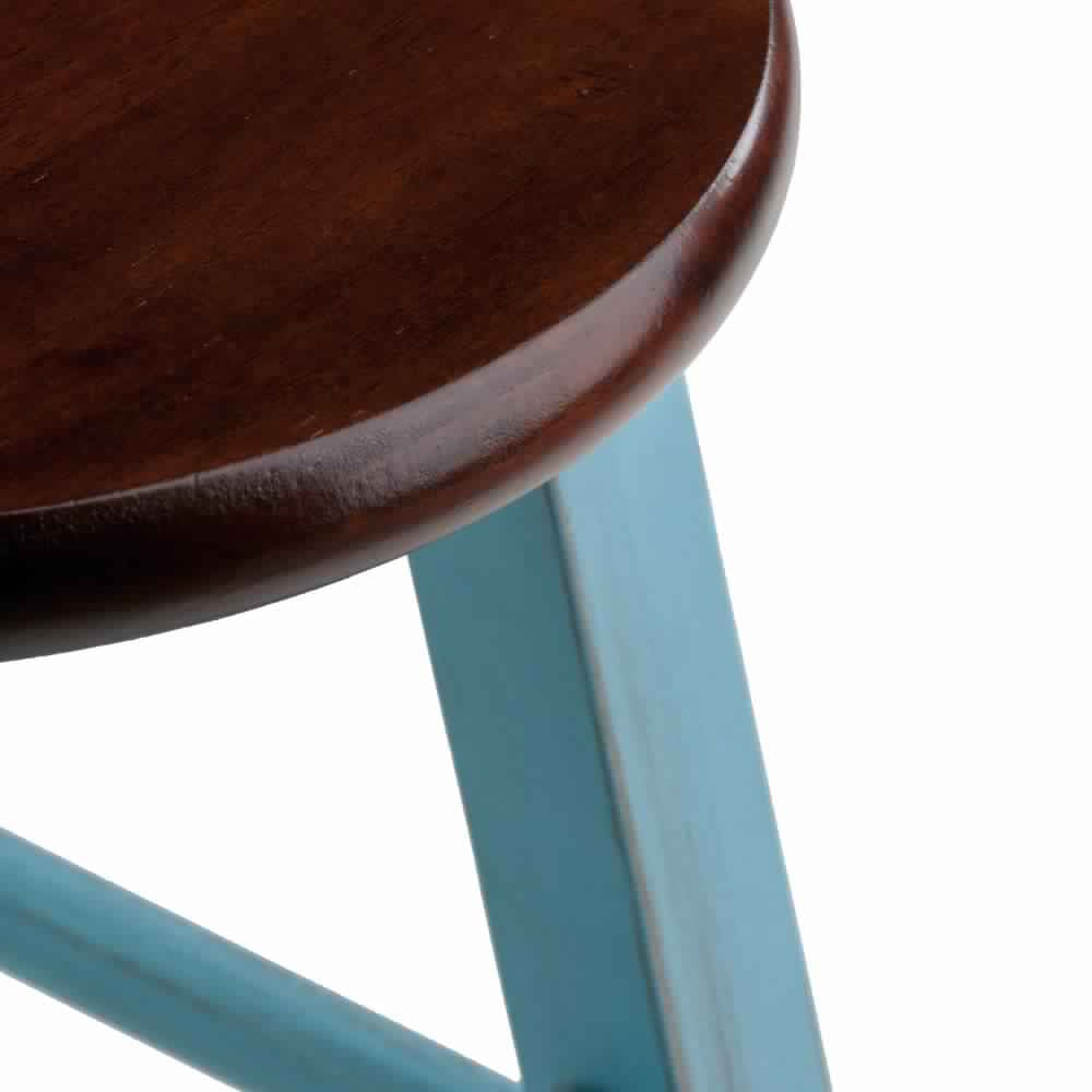 Ivy Bar Stool Rustic Light Blue and Walnut WIN-65230
