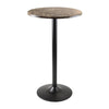Cora Round Pub Table, Black and Faux Marble