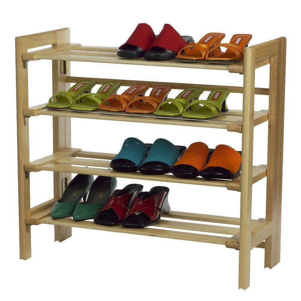 Clifford 4-Tier Shoe Rack Stackable Natural WIN-81228