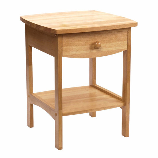 Claire Curved Accent Table, Nightstand, Natural