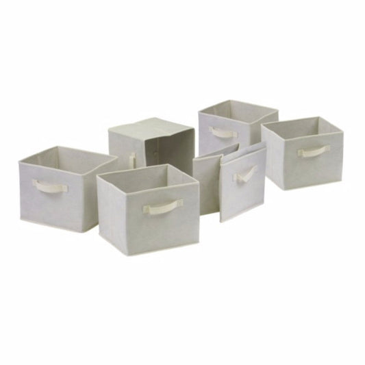 Capri 6-Pc Foldable Fabric Basket Set, Beige