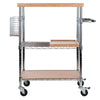 Madera Utility Kitchen Cart Bamboo and Chrome WIN-83336