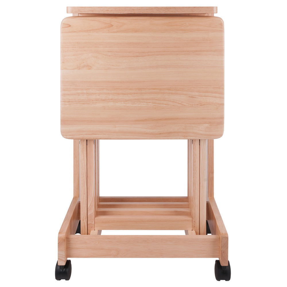 Brienda 5-Pc Snack Table Set Flip Top Natural WIN-83520