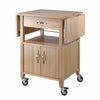 Rachael Kitchen Cart, Drop Leaf, Natural