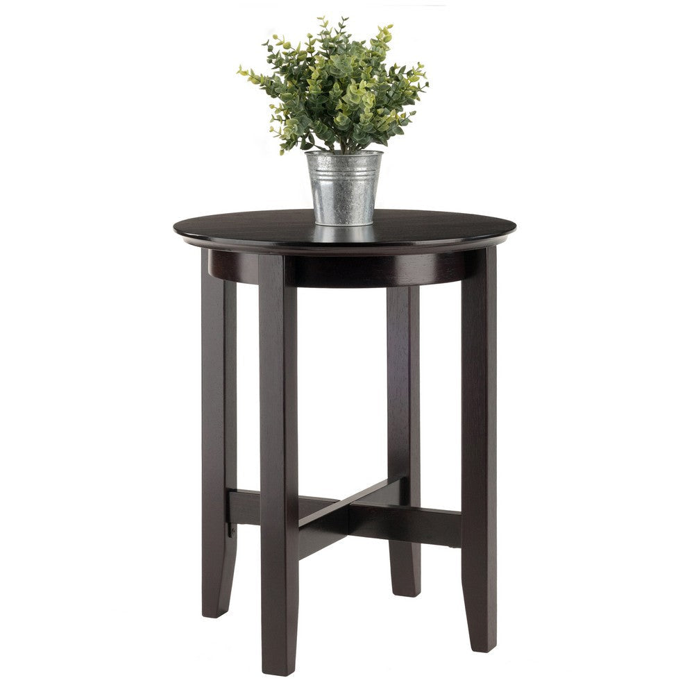 Toby Round Accent End Table Espresso WIN-92118