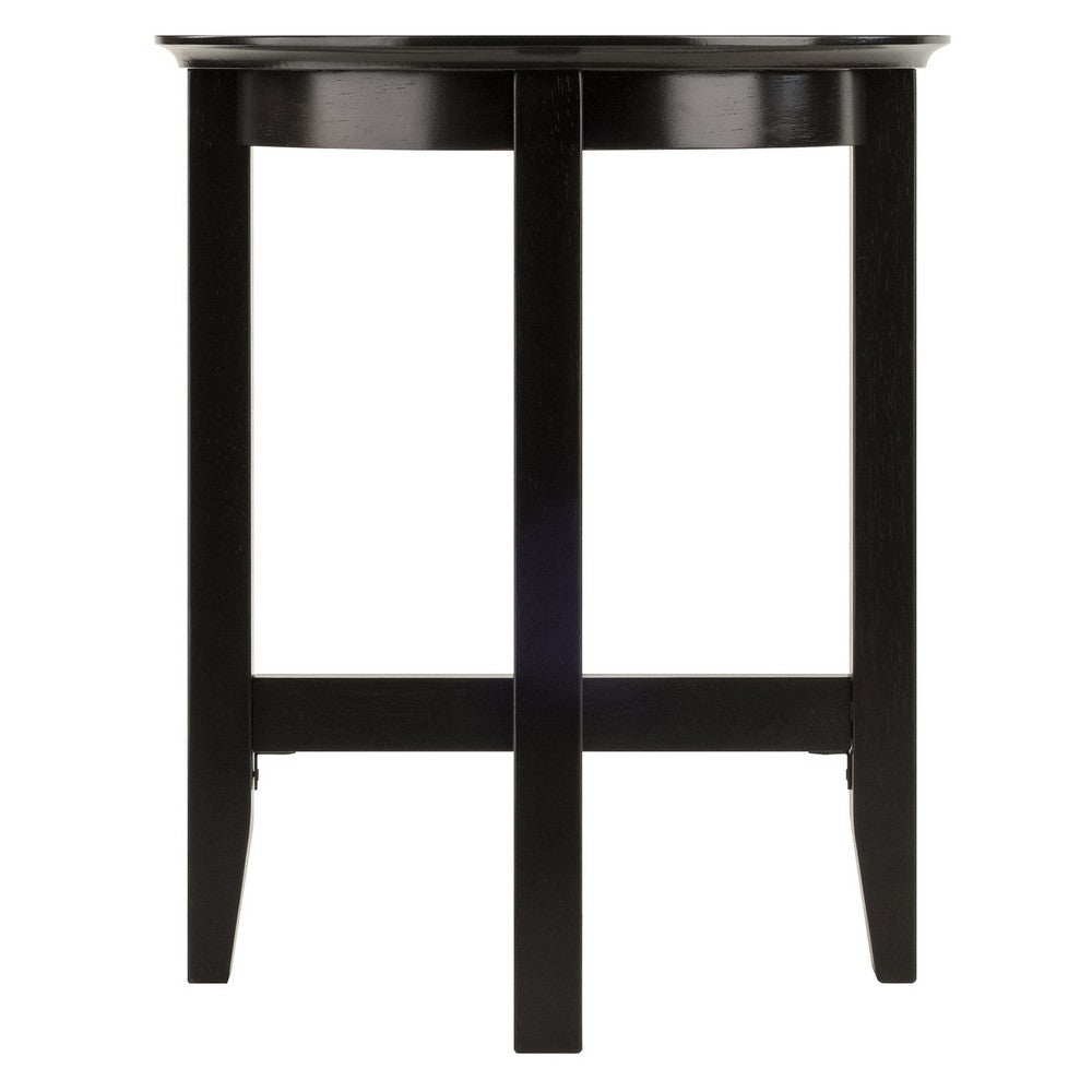 Toby Round Accent End Table Espresso WIN-92118