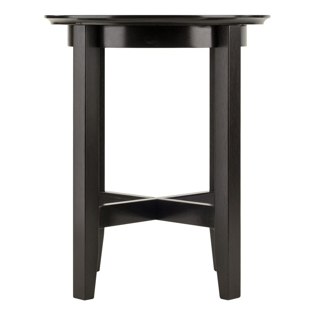 Toby Round Accent End Table Espresso WIN-92118