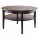 Amelia Round Coffee Table with Pull out Tray, Espresso