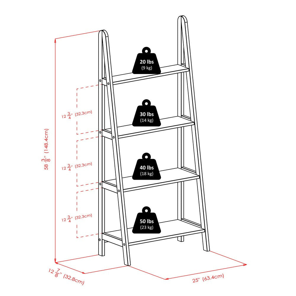 Avalon 4-Tier A-Frame Shelf Espresso WIN-92428