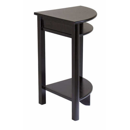 Liso Corner Table, Cube Storage, Espresso