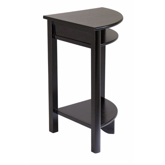 Liso Corner Table, Cube Storage, Espresso
