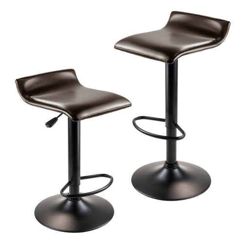 Paris 2-Pc Adjustable Swivel Stool Set, Black and Espresso