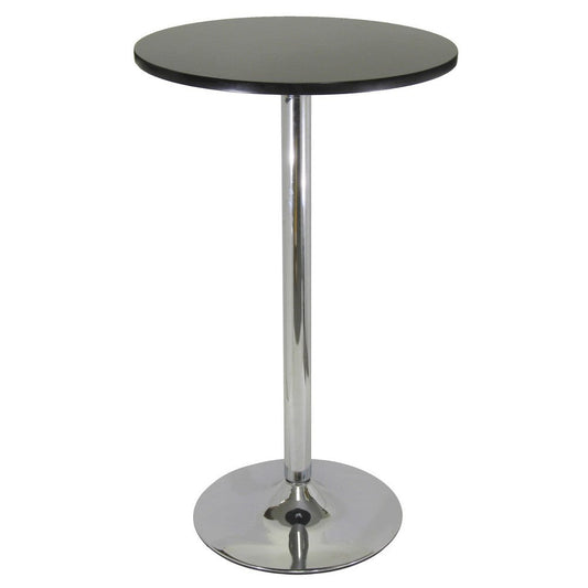 Spectrum 24" Round Pub Table, Black and Chrome