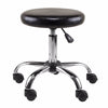Clark Adjustable Cushion Seat Swivel Stool, Black and Chrome