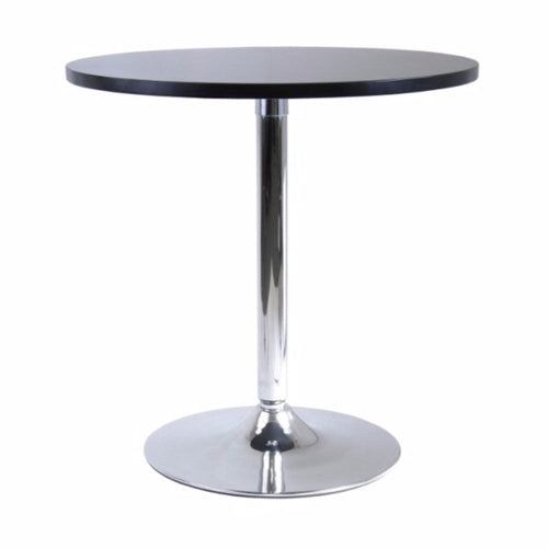 Spectrum 29" Round Dinning Table, Black and Chrome