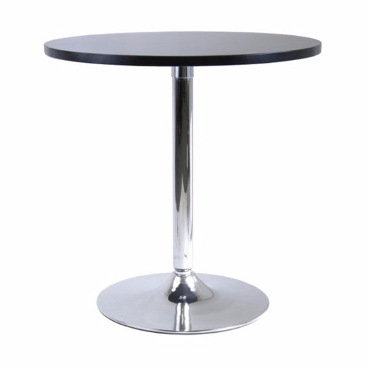 Spectrum 29" Round Dinning Table, Black and Chrome