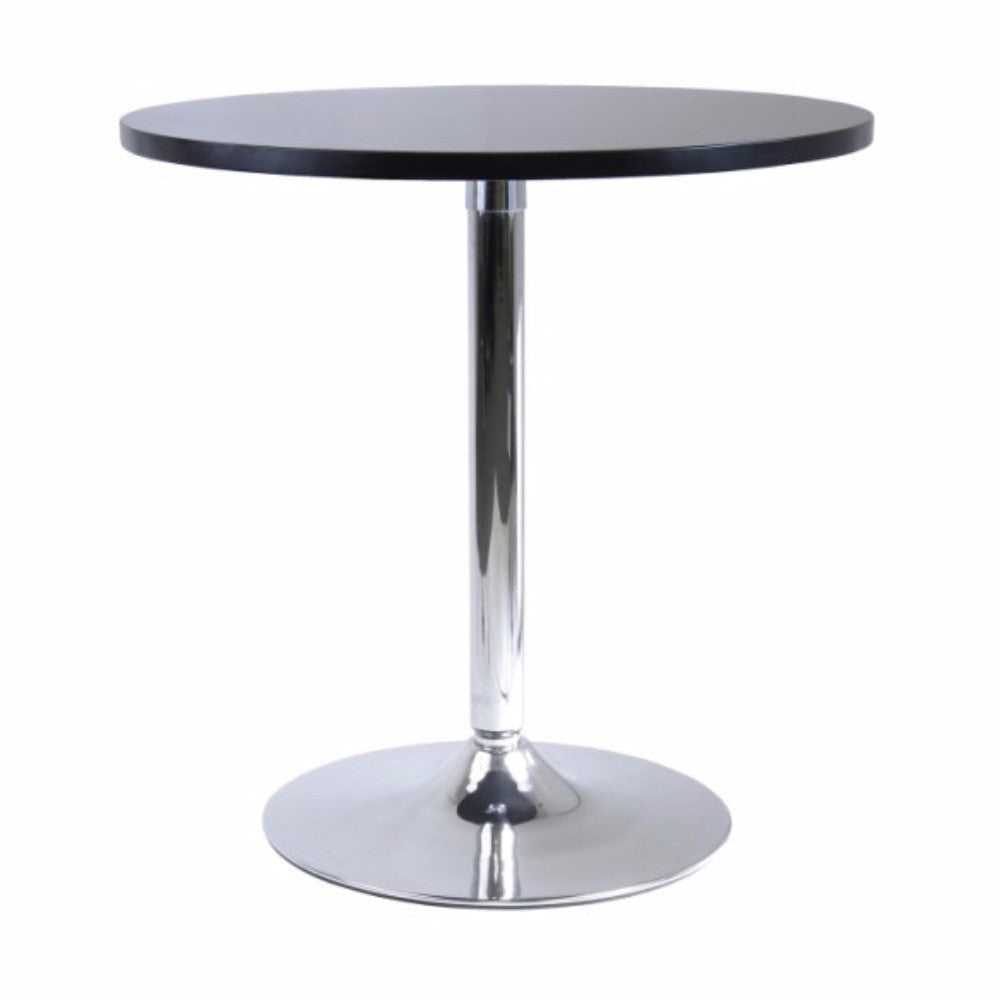 Spectrum 29" Round Dinning Table, Black and Chrome