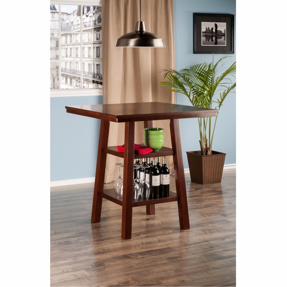 Orlando High Table with Shelves Walnut WIN-94034