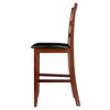 Simone 2-Pc Cushion Ladder-back Counter Stool Set Black and Walnut WIN-94074