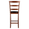 Simone 2-Pc Cushion Ladder-back Counter Stool Set Black and Walnut WIN-94074