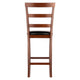 Simone 2-Pc Cushion Ladder-back Counter Stool Set Black and Walnut WIN-94074