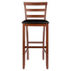 Simone 2-Pc Cushion Ladder-back Bar Stool Set Black and Walnut WIN-94079