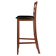 Simone 2-Pc Cushion Ladder-back Bar Stool Set Black and Walnut WIN-94079